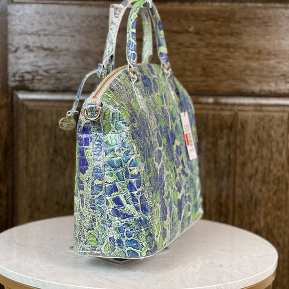 Brahmin Large Duxbury Satchel Green Viper Melbourne Handbag NWT - Picture 5 of 6